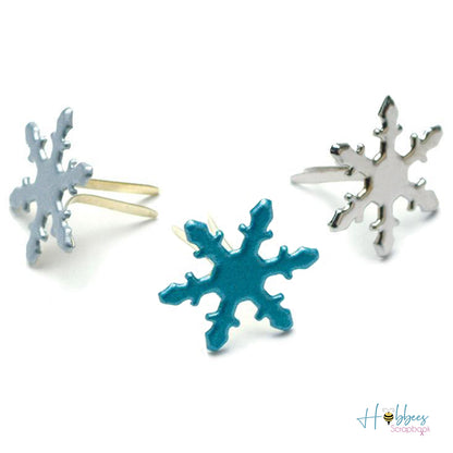 Pearled Snowflakes Brads / Sujetadores Copo de Nieve Aperlados Adornos / Embellishments Creative Impressions