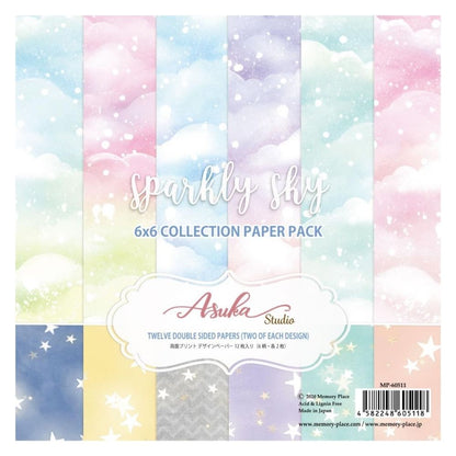 Double-Sided Sparkly Sky Paper 6" / Block Papel Doble Cara Acuarelas 6" Descontinuado Asuka Studio