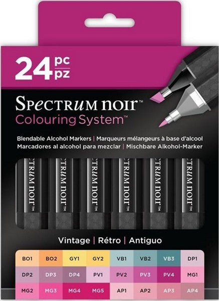 Spectrum Noir Vintage Set / Set de 24 Marcadores Vintage Descontinuado Crafter&