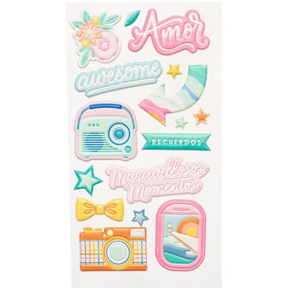 Buenos Dias Embossed Puffy Stickers / Estampas en 3D Decorativas Stickers American Crafts