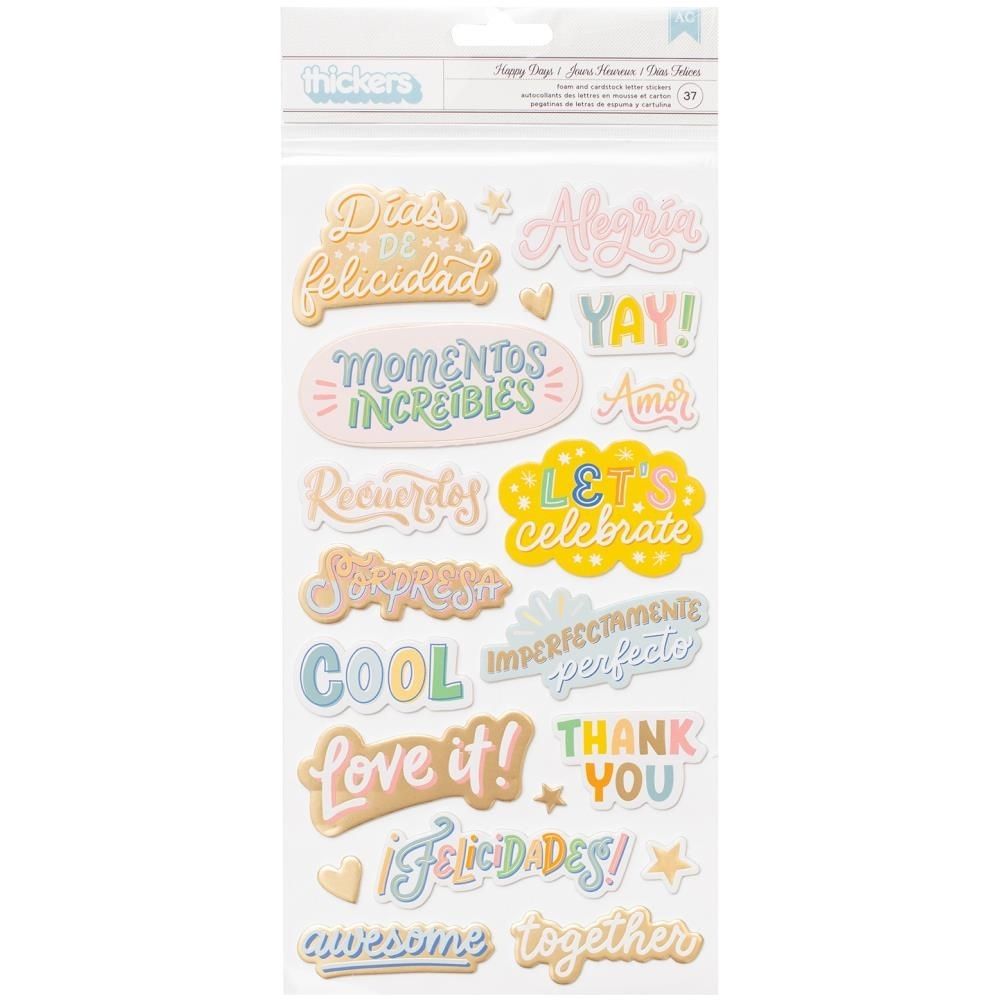 Buenos Dias Thickers Stickers / Estampas Gruesas de Frases Stickers American Crafts