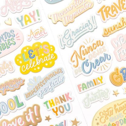 Buenos Dias Thickers Stickers / Estampas Gruesas de Frases Stickers American Crafts