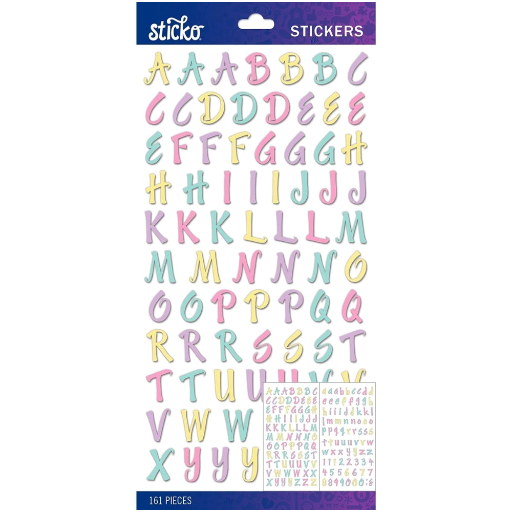 Trendy Pastel Brush Alphabet Stickers / Estampas de Alfabeto Pastel stickers Sticko