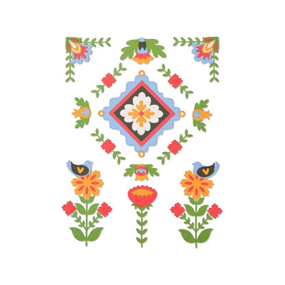 Thinlits Folk Art Elements Die / Suajes Flores Populares Descontinuado Sizzix