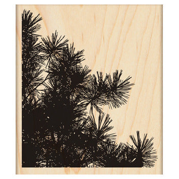 Pine Silhouettes Mounted Rubber Stamp / Sello de Goma Montado Silueta de Pinos Sellos Penny Black