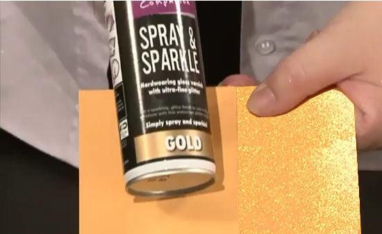 Spray &amp; Sparkle Gold Glitter / Spray para dar brillitos al papel Descontinuado Crafter&