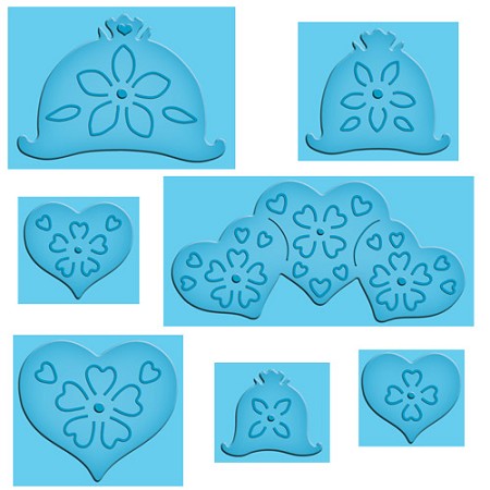 Enhanceabilities Pop-Up Dies Hearts &amp; Flowers / Suajes y Realce Corazones y Flores Dados de Corte / Suajes / Troqueles Spellbinders