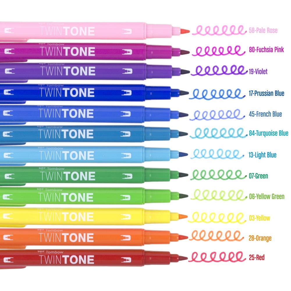 Twintone Rainbow Marker Set / Marcadores Doble Tono Arcoiris Caligrafía Tombow