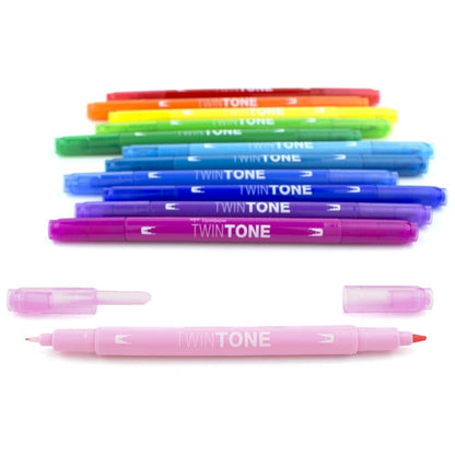 Twintone Rainbow Marker Set / Marcadores Doble Tono Arcoiris Caligrafía Tombow