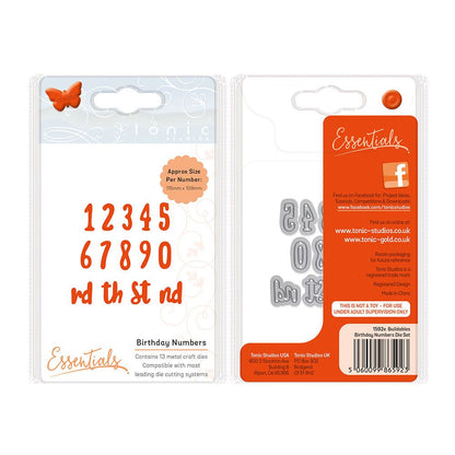 Essential Buildables Die Set Birthday Numbers / Suaje de Números Descontinuado Tonic Studios