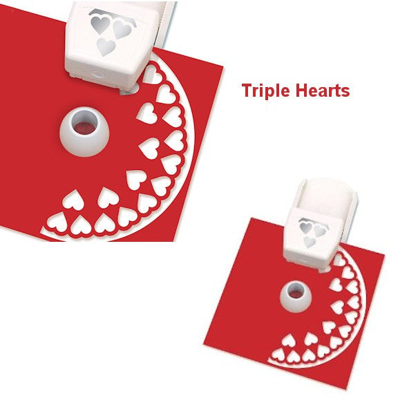 Triple Hearts Edge Punch Cartridge / CartuchoCorazones Triples Descontinuado Martha Stewart