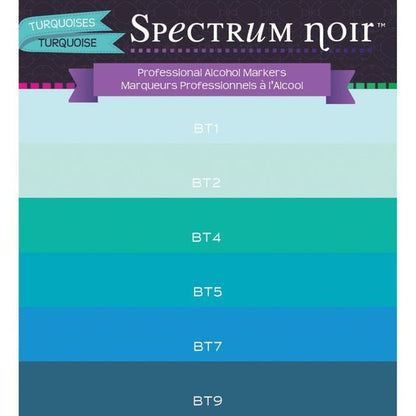 Spectrum Noir Turquoises 6 pz. / Marcadores con Base de Alcohol Descontinuado Crafter&