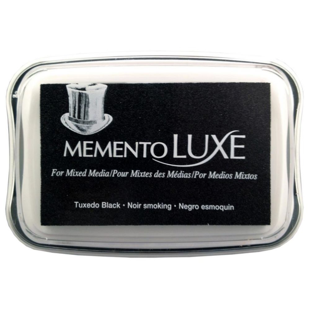 Tuxedo Black Memento Luxe / Cojín de Tinta para Sellos Negro Tintas TSUKINEKO