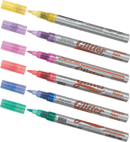 Decocolor Glitter Markers / Plumones con Brillitos Descontinuado Marvy Uchida