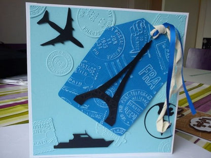 Embossing Travel Icon Background  / Folder de Grabado Viajes Descontinuado Darice