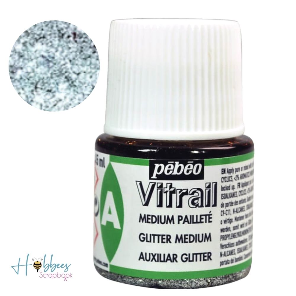 Vitrail Glitter Medium Silver / Glitter para Pintura Vitrales