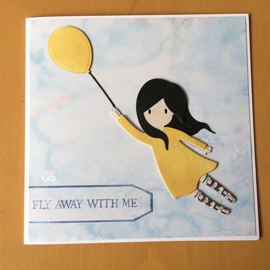 Gorjuss Postal Fly Away With Me Dies / Suajes de Corte Gorjuss Vuela Conmigo Descontinuado DoCrafts