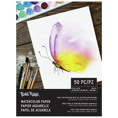 Watercolor Paper Pad 9 x 12&quot; / Block Papel Acuarela Papel para Arte Brea Reese