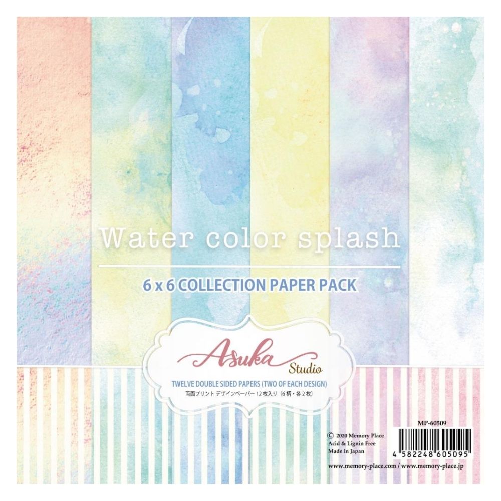 Double-Sided Watercolor Splash Paper 6" / Block Papel Doble Cara Acuarelas 6" Descontinuado Asuka Studio