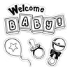 Sellos de Goma Cling Bienvenida de Bebe / Welcome Baby