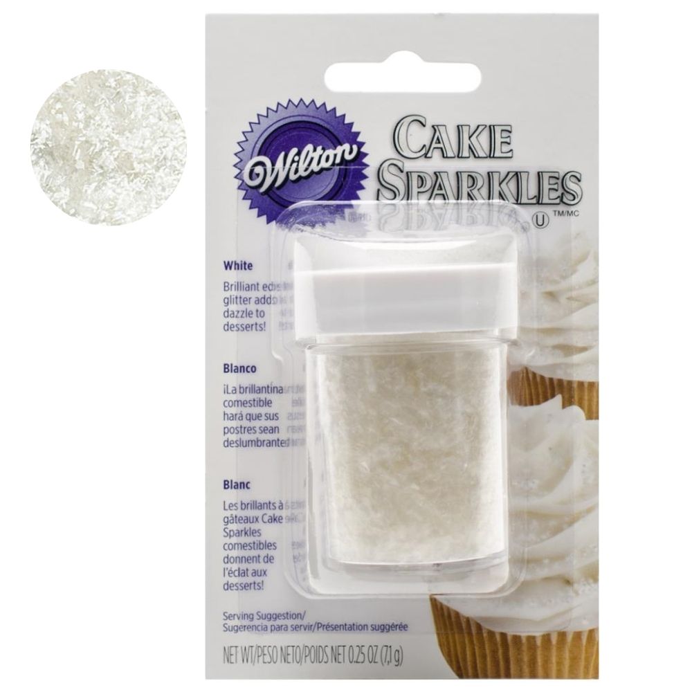 White Cake Sparkles / Hojuelas Blancas Brillantes para Pastel Repostería Wilton