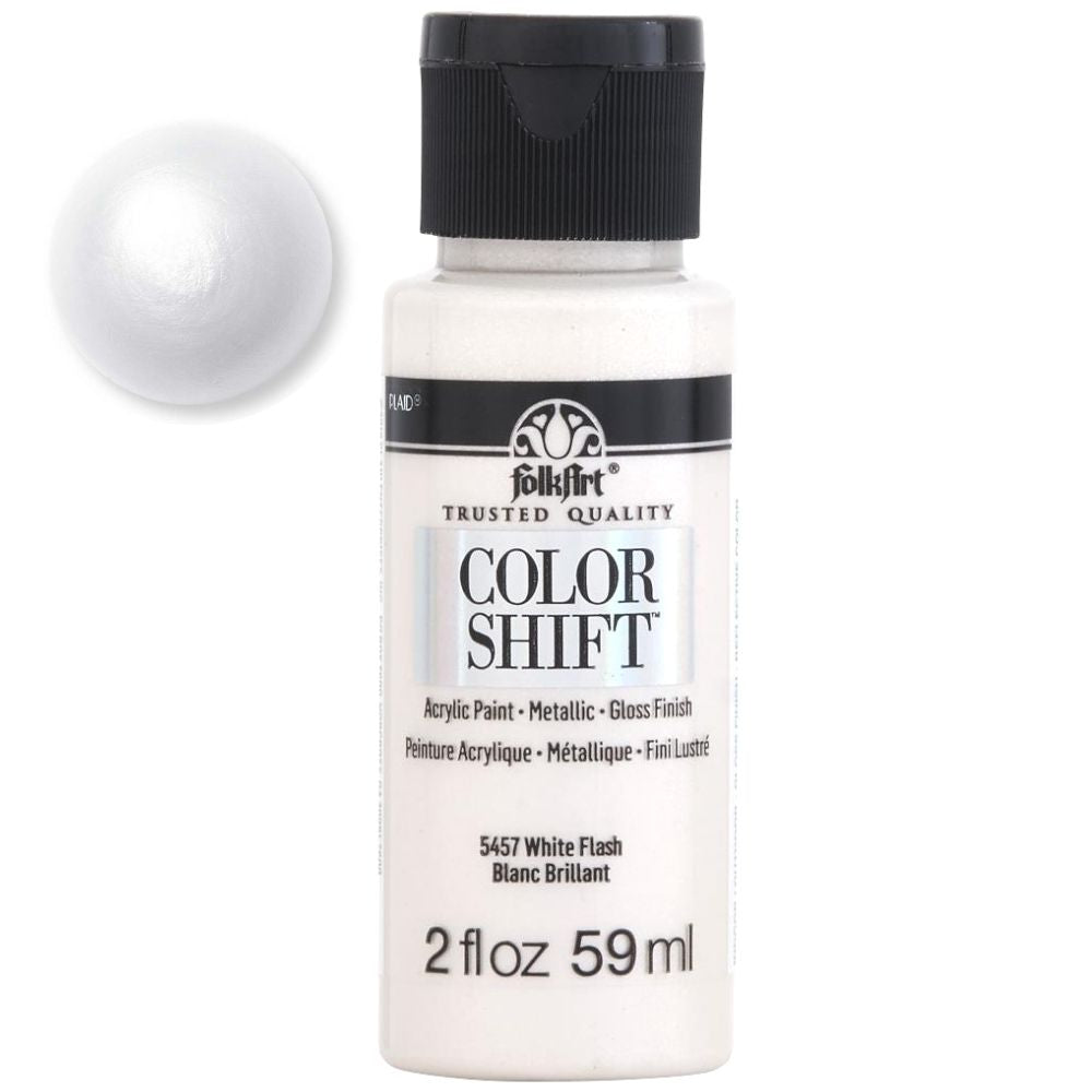 FolkArt Color Shift White / Pintura Acrílica Blanca Metálica Acrìlicos Plaid