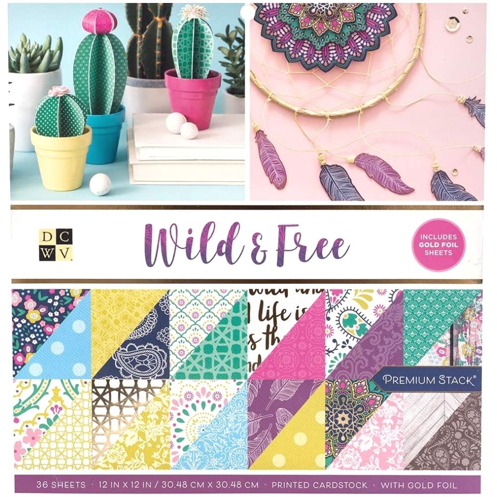 Wild &amp; Free Paper Stack 12&quot; / Block de Papel Estampado Papel DCWV