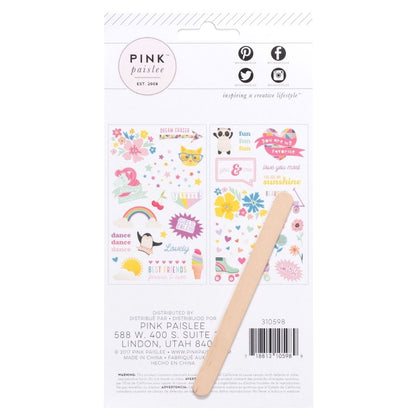 Wild Child Rub-Ons / 2 Hojas de Figuras Transferibles Adornos / Embellishments Pink Paislee