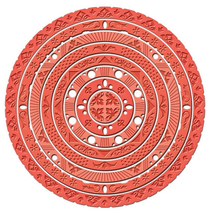 Nestabilities Enhancing Elements Dies Gold Rounds 1 / Placas Decorativas Marco Adornado Descontinuado Spellbinders