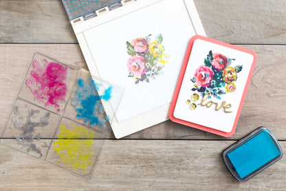CMYK Rose Stamps / Sellos de Polímero para usarse en Capas Descontinuado We R Memory Keepers