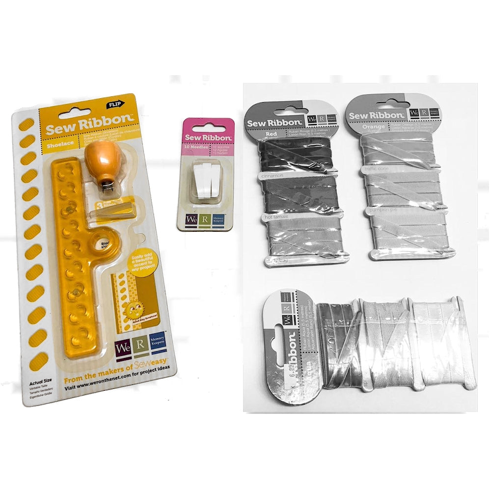 Sew Ribbon Shoe Lace Kit / Kit Completo para Decorar con Listón Descontinuado We R Memory Keepers