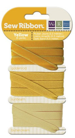 Paquete con 3 tipos de Listón de Colores / Sew Ribbon Descontinuado We R Memory Keepers