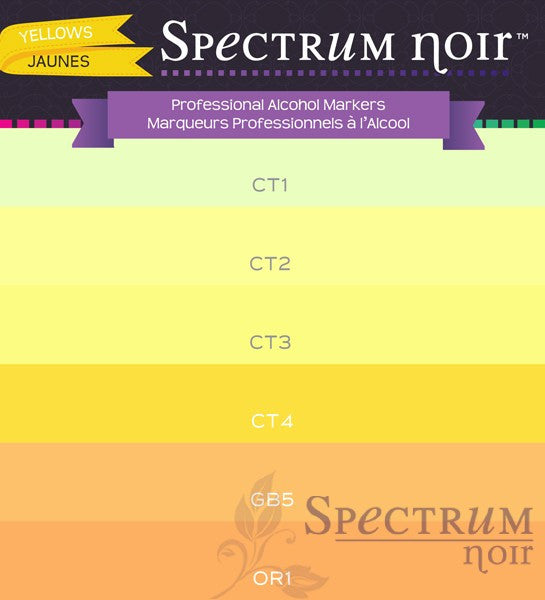 Spectrum Noir Yellows 6 pz. / Marcadores con Base de Alcohol Descontinuado Crafter&