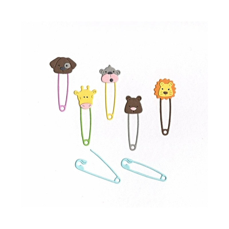Baby Diaper Pins Die /  Suaje de Seguritos de Bebé Descontinuado Cottage Cutz